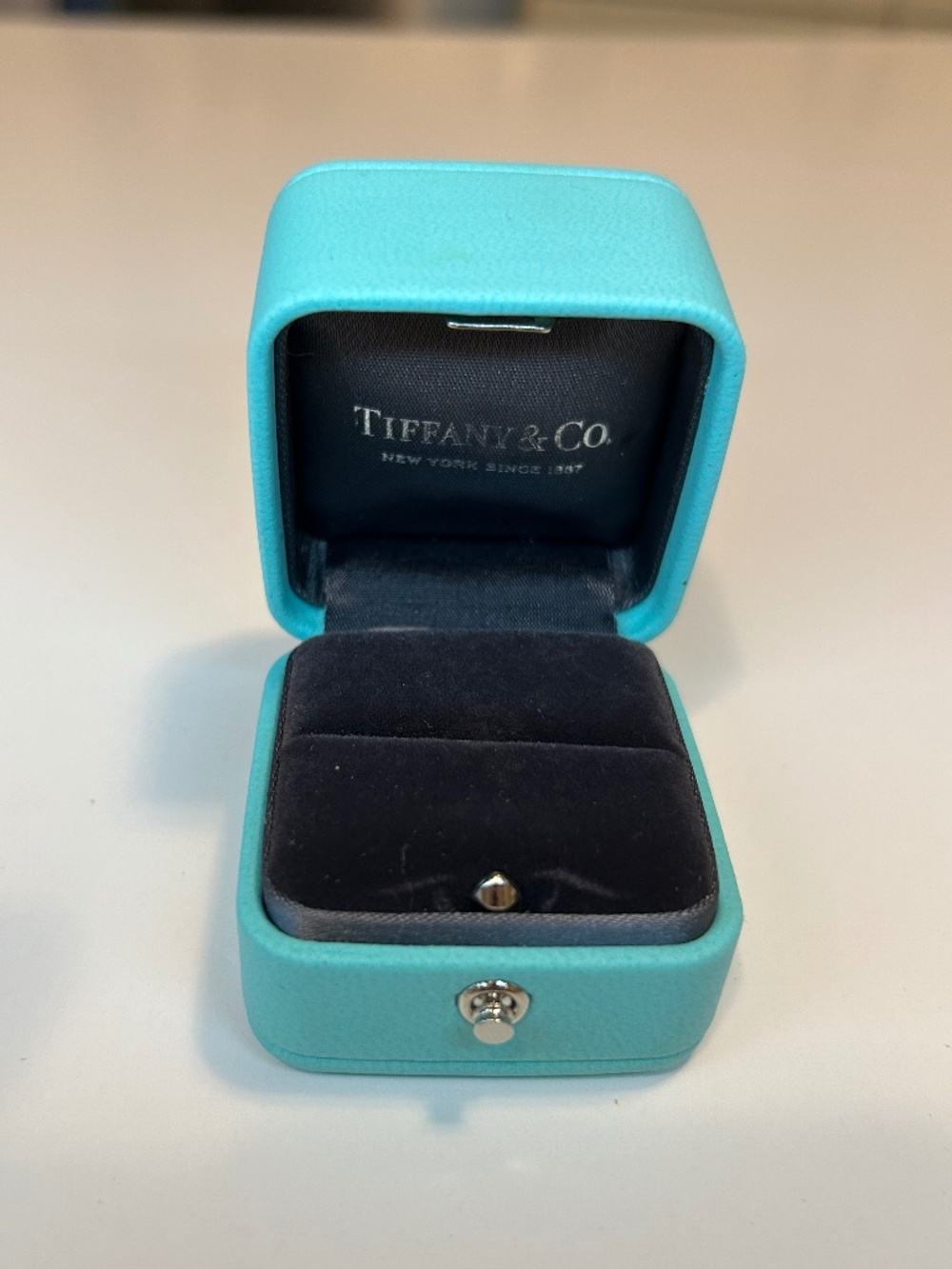 Tiffany & Co Blue Leather Empty Ring Box